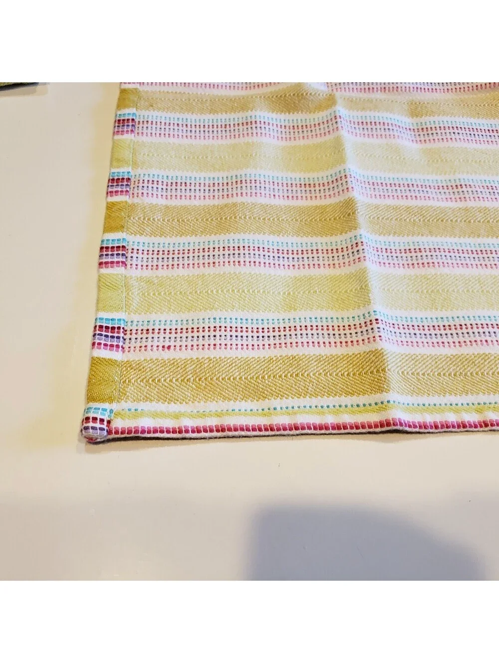 Boho Napkins Yellow Striped Woven 100% Cotton QTY4  Teal Red Pink Purple